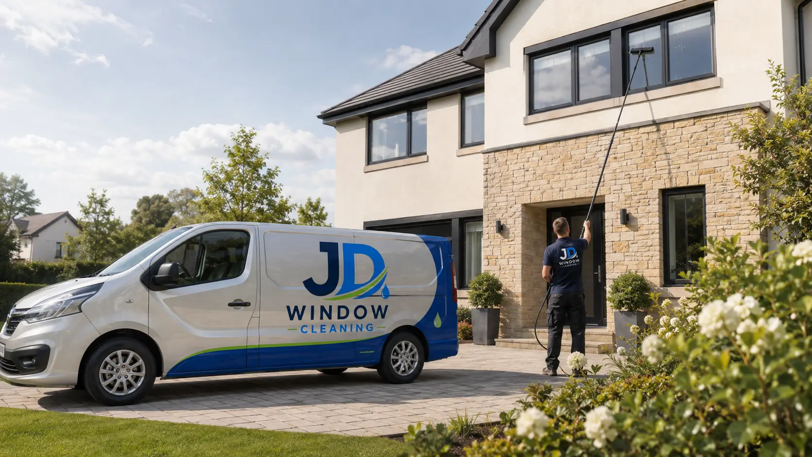 Professional exterior window cleaning service